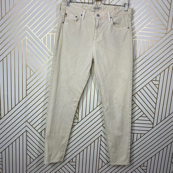 Alexa Chung for AG Adriano Goldschmied Skinny Jeans Denim Beige Cream Size 31 - Picture 2 of 12